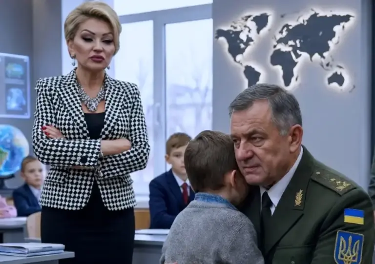 Мальчик написал, что его папа — генерал! Учительница подняла его на смех, но её гордость исчезла, когда с грохотом распахнулась дверь класса…