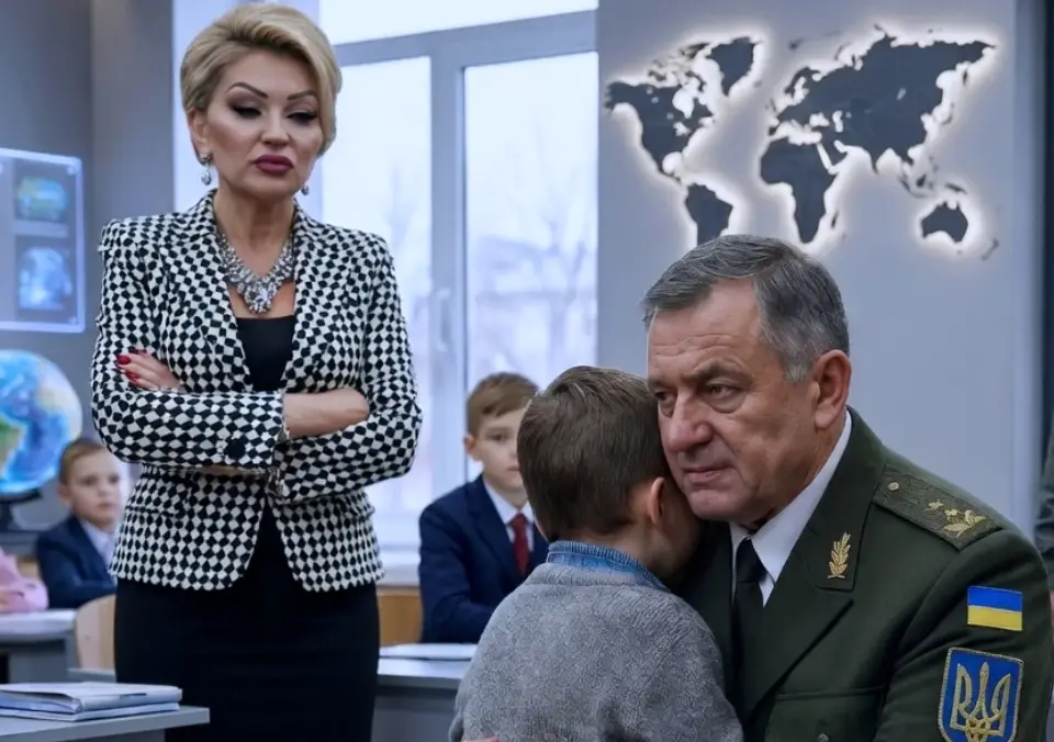 Хлопчик написав, що його тато — генерал! Вчителька підняла його на сміх, та її гордість зникла, коли з гуркотом відчинилися двері класу...