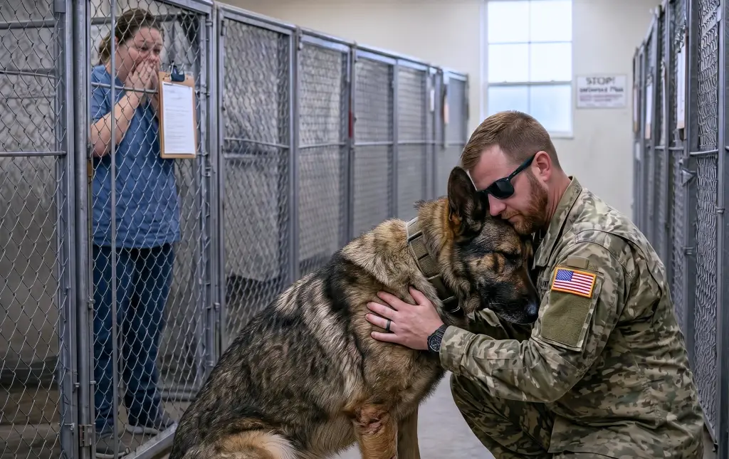 They Told the Blind Veteran This Broken K-9 Was a Monster! What Happened Inside the Cage Left the Shelter in Tears...