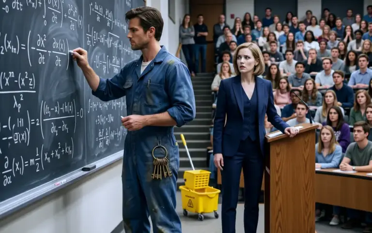 "Solve This And I'll Marry You," The Cold Professor Mocked! She Never Expected The Campus Janitor To Pick Up The Chalk And Change Her Life Forever...