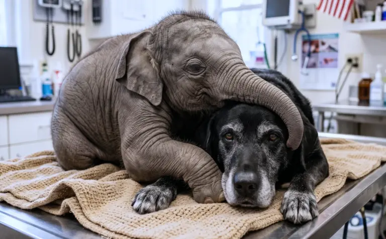 The Blind Baby Elephant Had Stopped Eating! Then a Grieving Dog Walked Into Her Room...