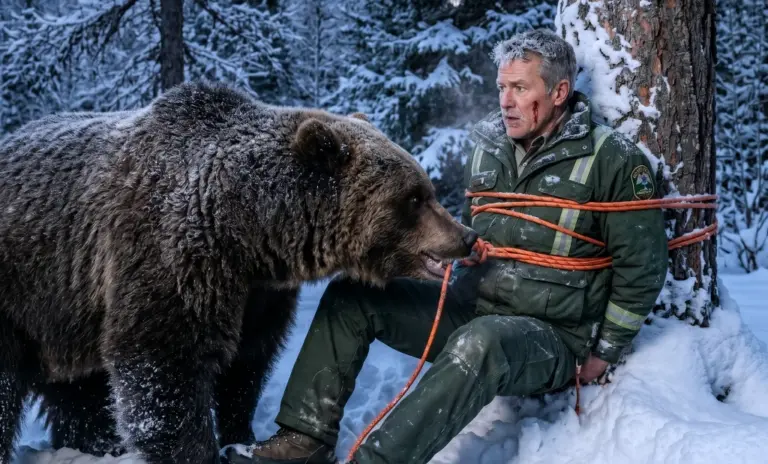 A wildlife officer woke up tied to a tree! The grizzly in front of him was supposed to be the end—until it bit the rope instead...