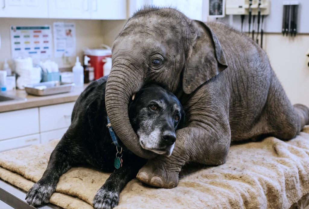 They Had Five Days to Save the Blind Elephant Calf! Then the Vet Brought in a Scarred Black Dog...