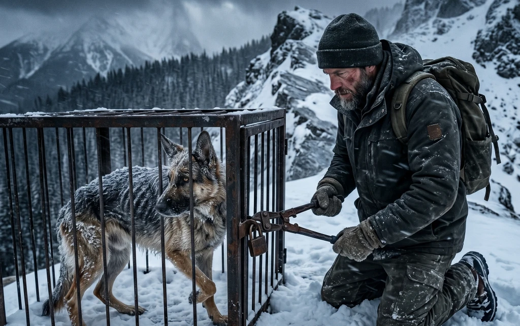 They Left the German Shepherd in a Winter Cage to Die! The Man Who Freed Him Soon Learned the Cruelty Wasn’t Over...