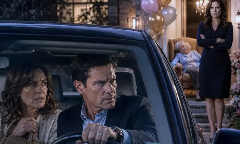My Husband Locked the Car After Grandma’s Birthday and Whispered, “Don’t Look Back!” Then I Saw My Sister Watching Us From the Door…