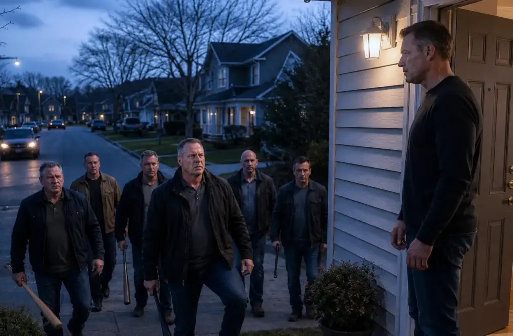 Seven powerful fathers came to his porch with bats, certain their money could bury what their sons had done! They never noticed the tiny red light blinking above the door...
