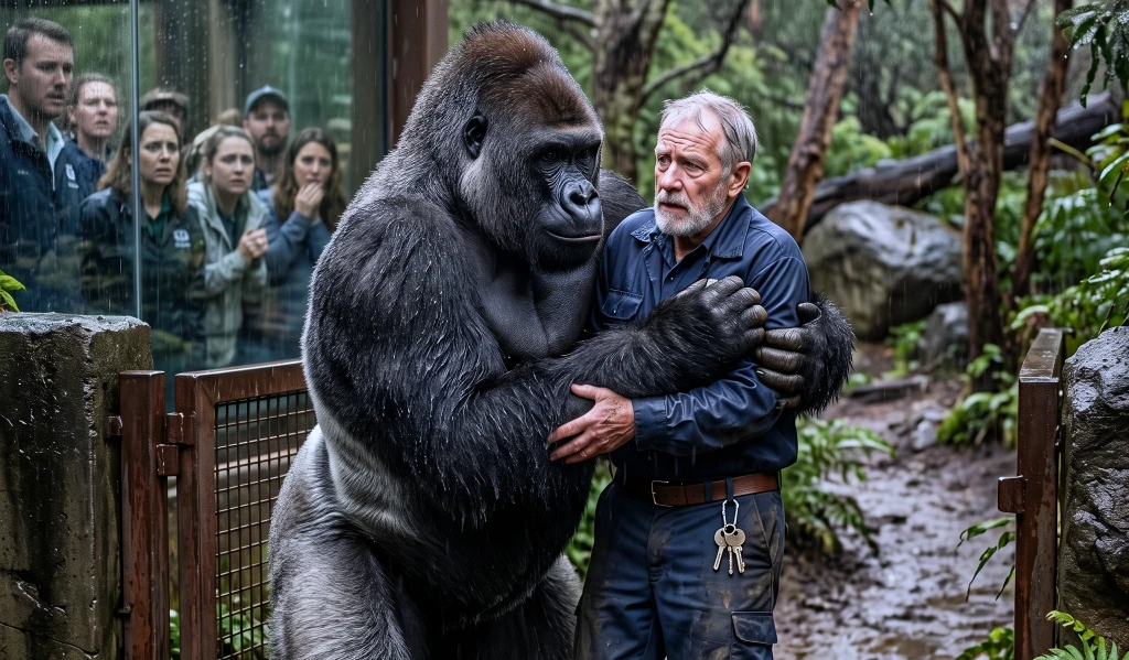 A 400-Pound Silverback Stepped Between an Old Man and a Locked Gate, and the Zoo Staff Finally Checked the Cameras