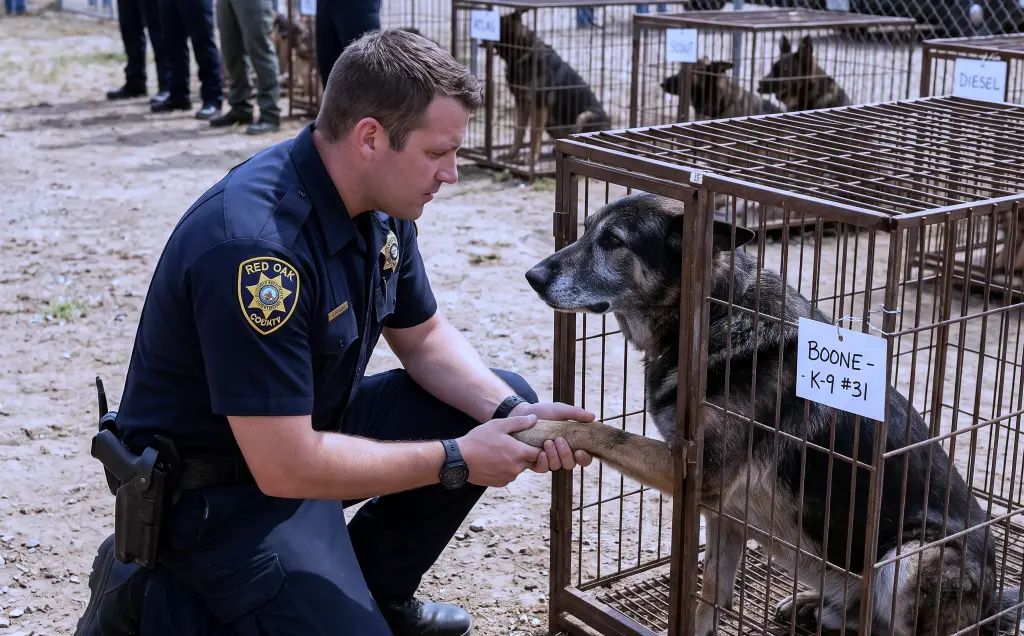 They Put Retired K-9 Heroes Up for Auction! Then One Dog Reached Through the Cage—and a Deputy Recognized the Partner No One Was Supposed to See...