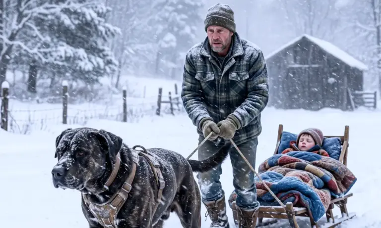 His Neighbors Laughed When He Spent His Last $100 on a Dying Dog. Then a Blizzard Hit, His Son Could Barely Breathe, and That Same Dog Stepped Into the Snow...