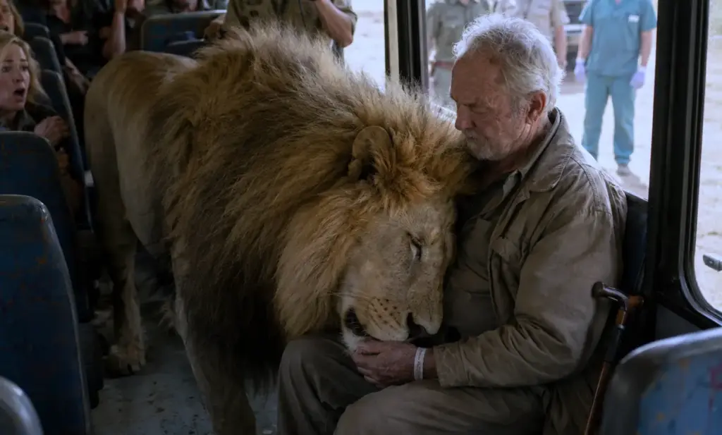 The Lion Climbed Onto the Safari Bus! Everyone Pulled Away—Except the Old Man Who Knew His Scar...