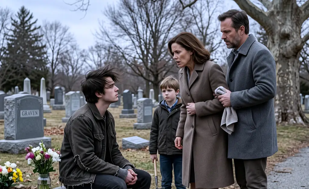 At her mother’s grave, Grace called a stranger by her son’s name. He looked up with the exact same face and asked, “Ma’am… do I know you?”