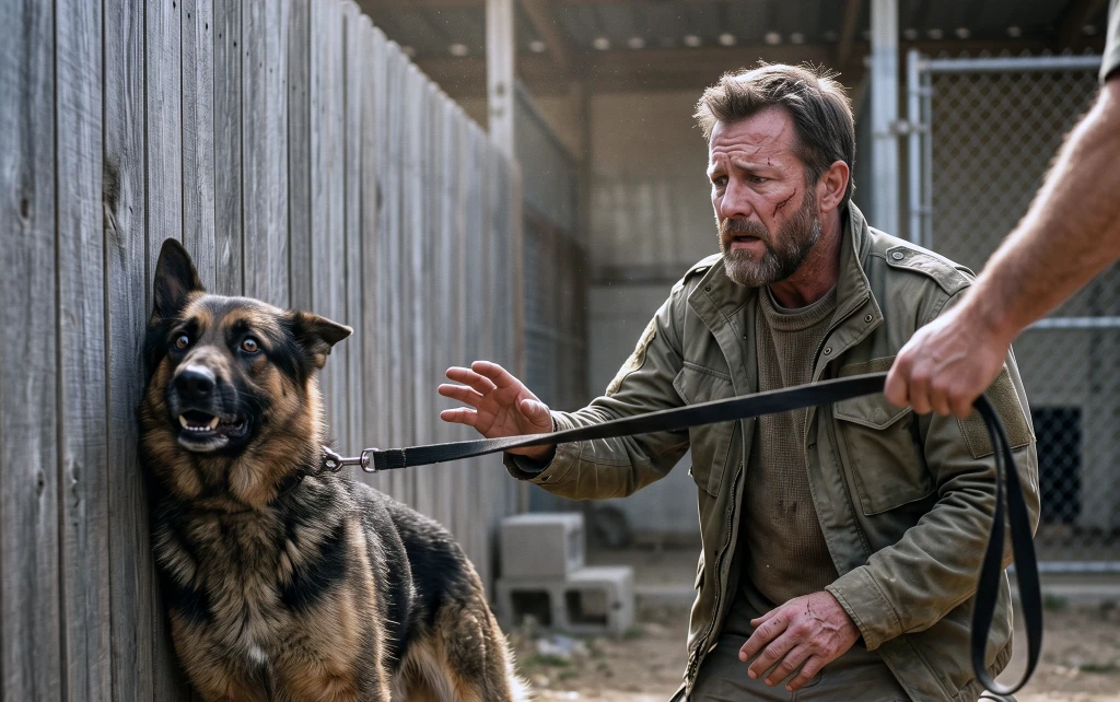 The shelter worker lowered her scanner and stared at the terrified German shepherd, then at the scarred man outside the cage. "If he remembers how to protect you," she whispered, "then why is he so afraid of you?"
