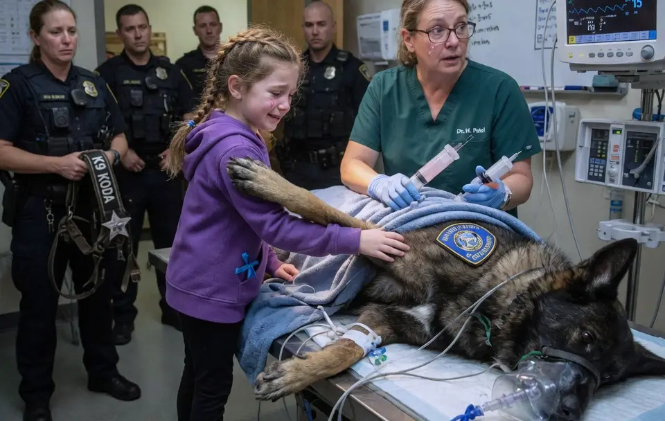 The Vet Had the Syringe Ready for the Police Dog—Then the Little Girl He Once Saved Asked for One Last Hug