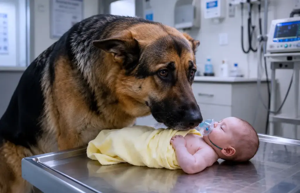 The hospital banned the dog who comforted her dying baby! But when she secretly brought him in, he didn’t go to the crib — he went straight for the feeding cart...