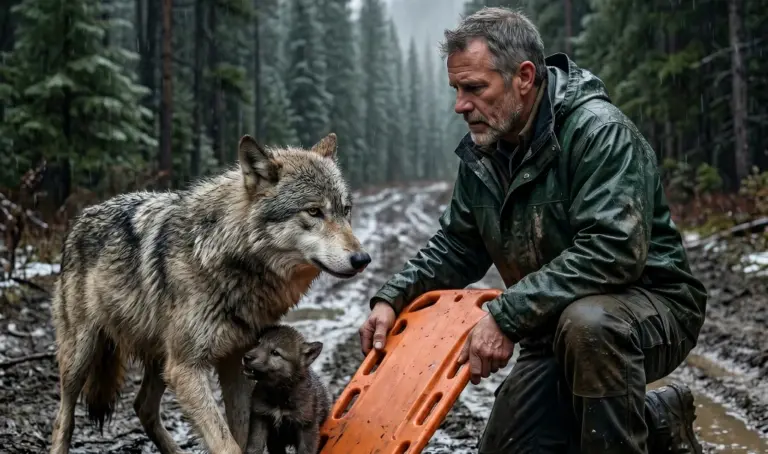 He Was Told Not to Touch the Trapped Wolf! Then the Pup Beside Her Answered a Cry From the Woods...