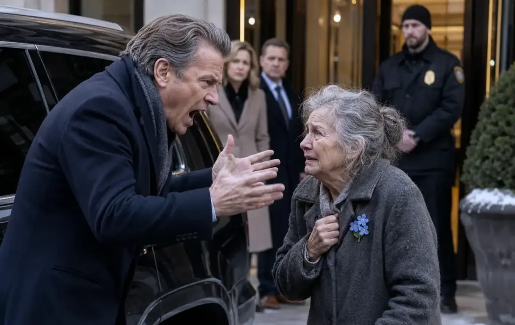 He yelled for security to remove the poor old woman from the private club parking lot… until he saw the tiny blue brooch pinned to her coat