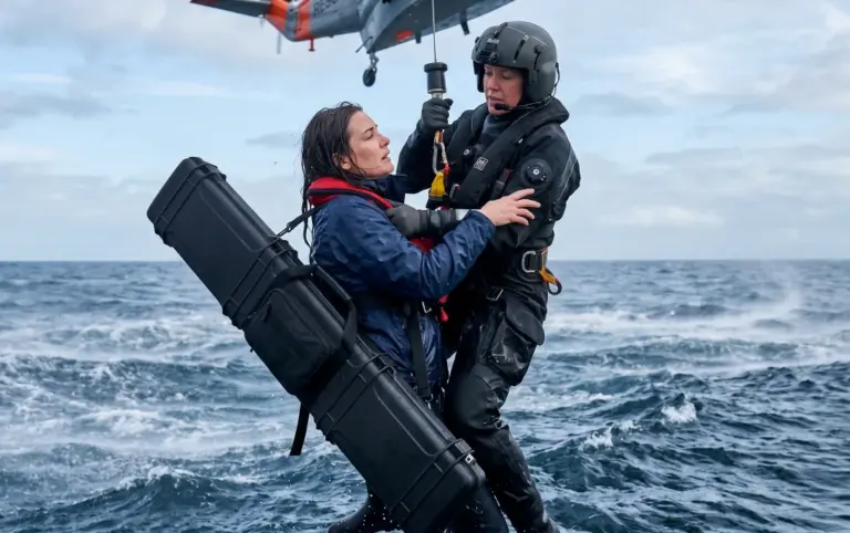 The Coast Guard pulled a freezing woman from the ocean, expecting a tragic victim! Then they saw the weapon her shivering hands refused to let go of...