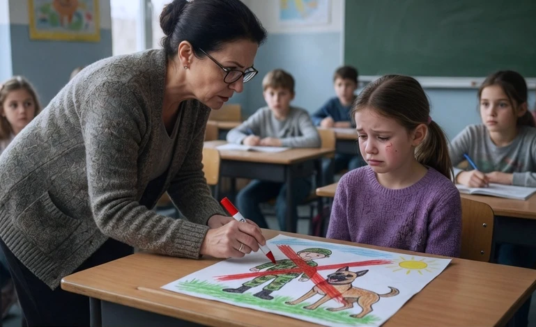 The Teacher Marked Sophie’s Story “Unverified”—Then a Marine and His K9 Stopped at the Classroom Door