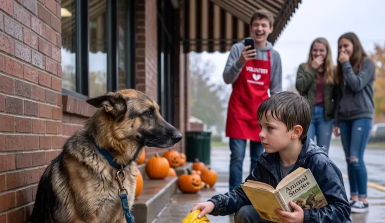 Everyone Laughed When the Old German Shepherd Collapsed—Then a 9-Year-Old Boy Opened His Book, and What the Dog Did Next Left the Entire Crowd in Tears