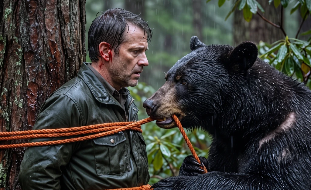 The Bear Came for the Bait—But Something About the Man at the Tree Made Her Stop