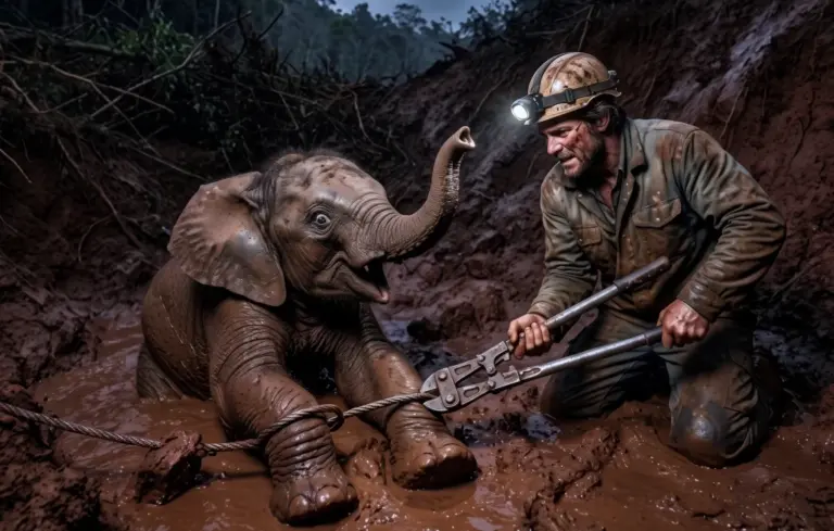 The Cable Around the Baby Elephant’s Leg Came From Inside the Refuge