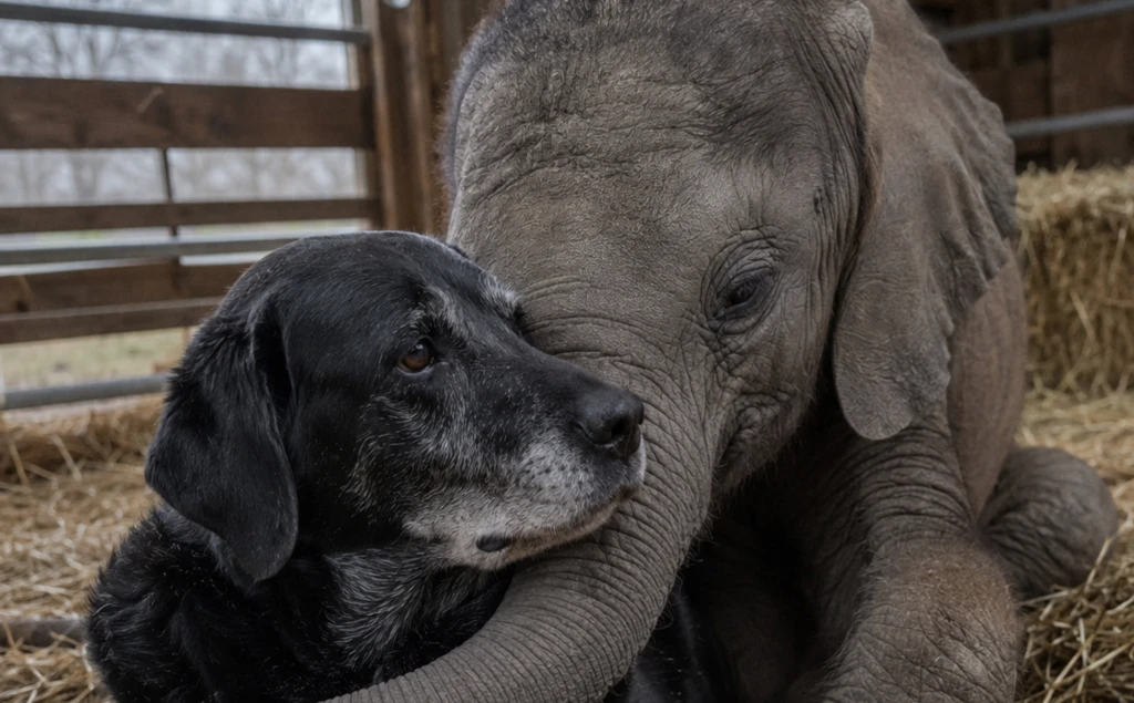 The Blind Elephant Calf Was Fading Fast—Then a Grieving Dog’s Brass Tags Rang Outside Her Stall