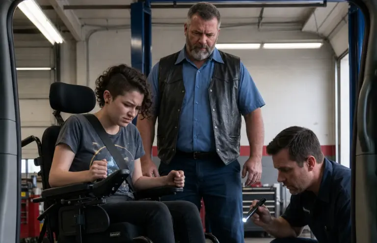 The Wheelchair Dock Turned Green—Then One Wheel Lifted Off the Floor. The Mechanic Found the Truth… and Broke the One Rule That Mattered