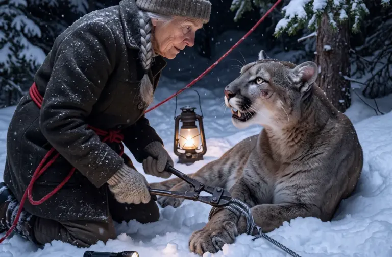 The Mountain Lion Wasn’t Trapped by the Storm! Someone Had Put Him There...