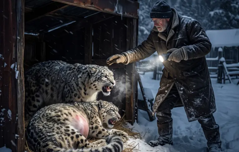 An Old Rancher Opened His Door to Two Freezing Snow Leopards—and Found the Secret They Carried