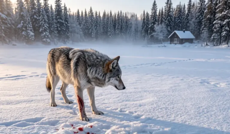 He Thought the Wounded Wolf Was Guarding Bad Ice! Then He Heard the Taps Under the Snow...