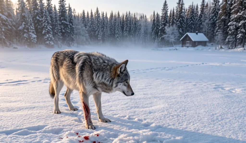 He Thought the Wounded Wolf Was Guarding Bad Ice! Then He Heard the Taps Under the Snow...