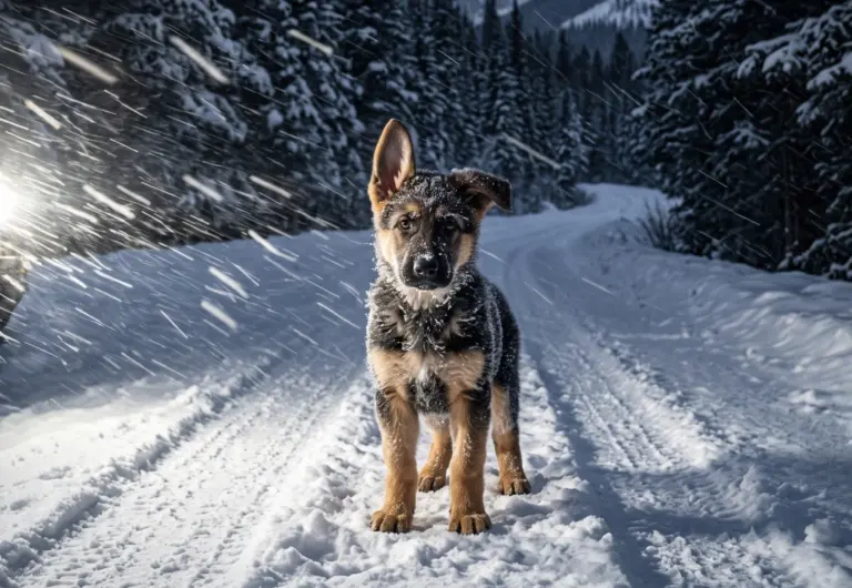 The Puppy Wouldn’t Leave the Snowy Road—Because His Brother Was Still in the Woods
