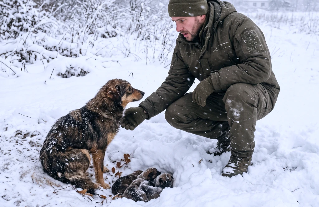Four Puppies Were Freezing Beneath Her, But the Blue Tag Told a Darker Story