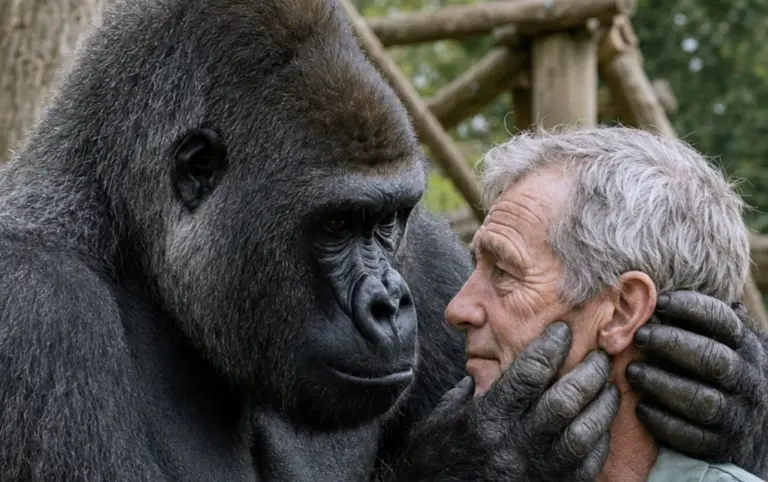 The Gorilla Kept Holding His Keeper Through the Mesh—Then the Staff Realized What He Had Noticed Before Anyone Else