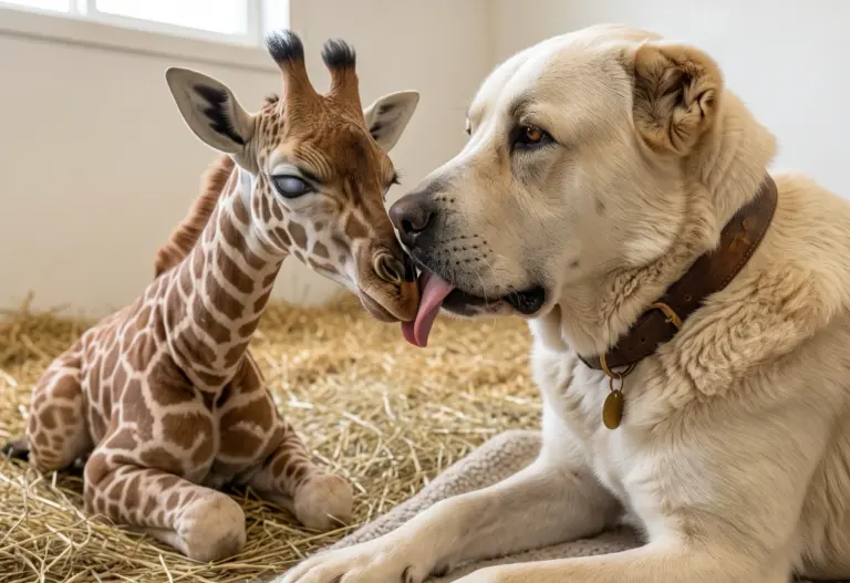 A Blind Giraffe Calf Had Hours Left—Then a Grieving Old Dog Stopped Outside Her Door. No One Expected What She Did Next