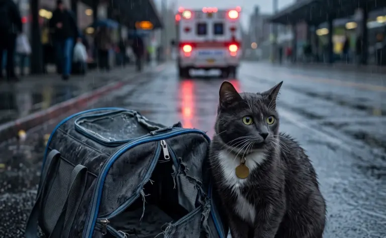 A Cat Waited at Gate Two for the Man Taken Away in an Ambulance—Then He Became the One Thing a Sick Boy Couldn’t Bear to Lose