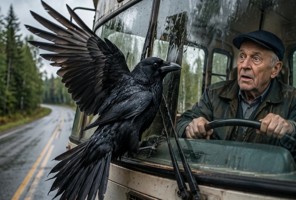 A Crow Struck His Bus Window for Three Mornings—When the Driver Finally Followed Her, His Granddaughter Was Already on the Trail