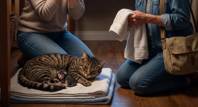 She Let a Pregnant Stray Cat In from the Pouring Rain—By Morning, Four Tiny Lives Had Changed Her Forever