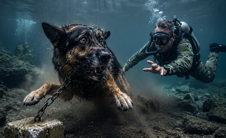 A Retired Navy Diver Pulled a Chained German Shepherd From the River—Then the Vet Revealed the Dog Had Been Declared Dead Seven Months Earlier