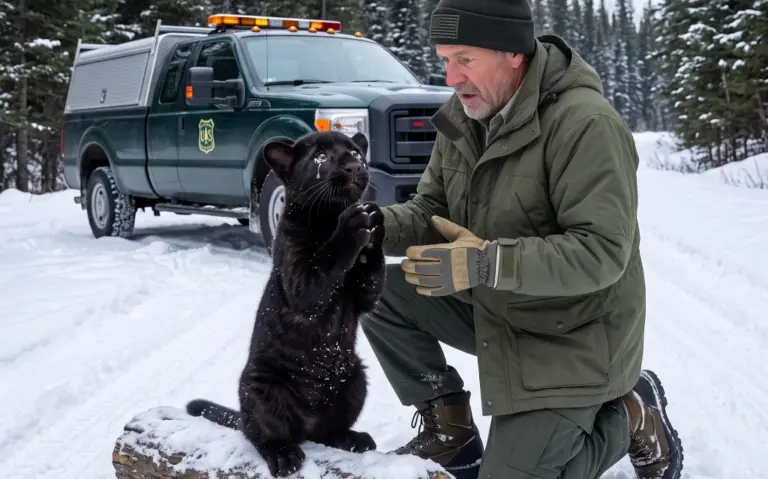 A Black Jaguar Cub Begged a Ranger to Follow—What Waited Beneath the Snowy Ledge Changed Everything