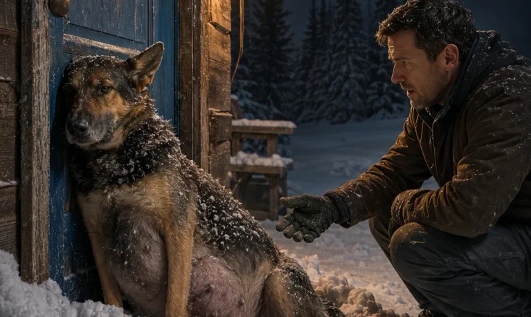A Navy SEAL Found a Pregnant German Shepherd Freezing Against His Cabin Door—Then the Man Who Left Her There Begged, “Don’t Give Her Back”