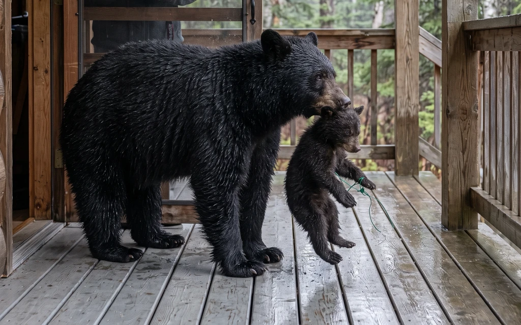 A Mother Bear Left Her Injured Cub on a Photographer’s Porch—Then One Photo Put Them Both in Danger