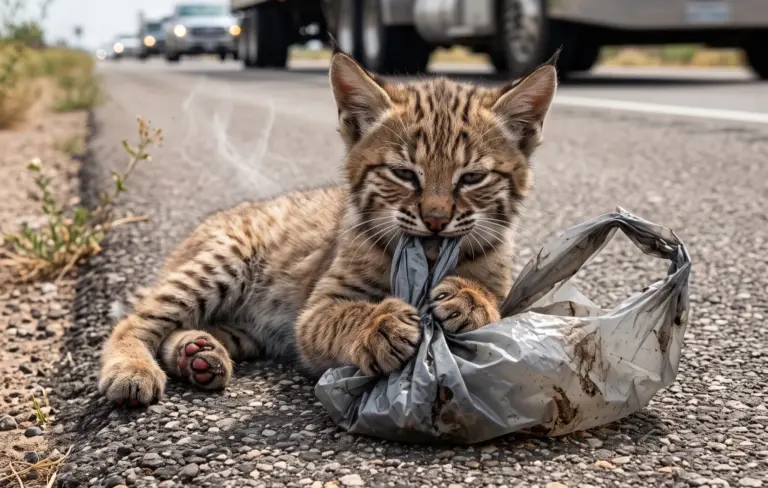 The Bobcat Kitten Wouldn’t Leave the Bag on I-40