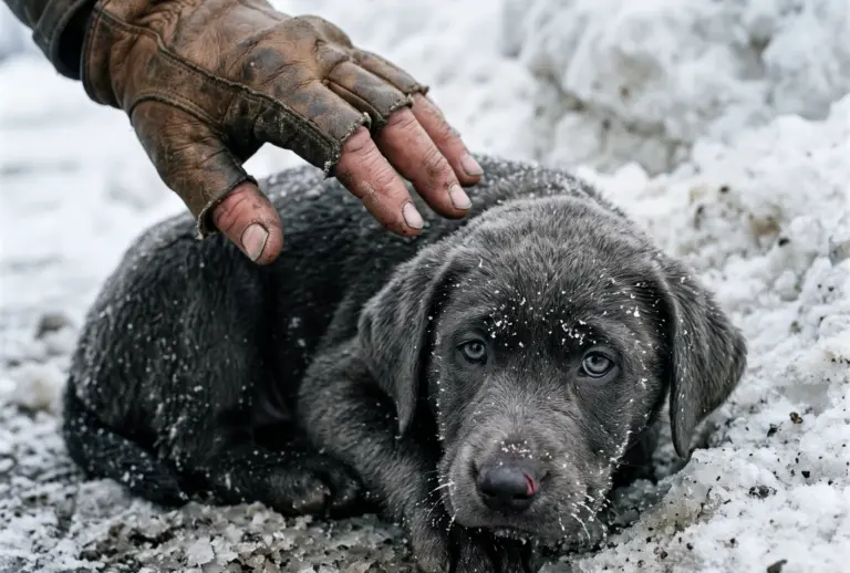 The Puppy He Pulled From a Frozen Ditch Barely Barked—Then a Biologist Told Him What He’d Brought Home