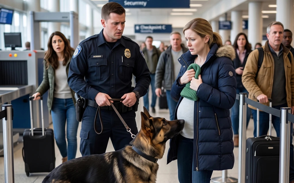 An Airport Dog Barked at a Pregnant Woman and Refused to Let Her Board—Everyone Feared, but His Real Warning Saved Two Lives