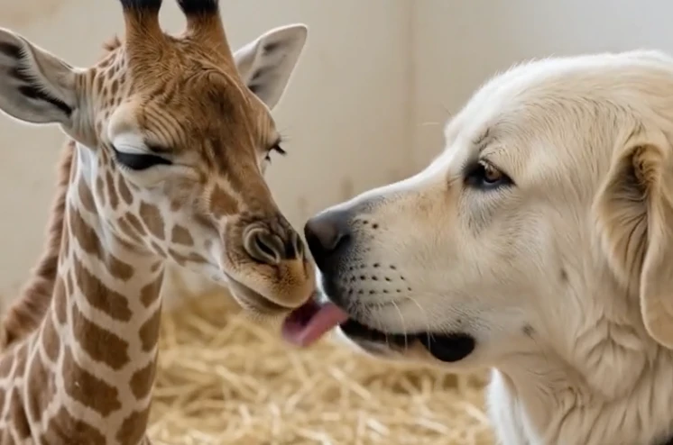 They Were About to Put Down a Blind Giraffe Calf—Then a Grieving Old Dog Lay Outside Her Door and Refused to Leave