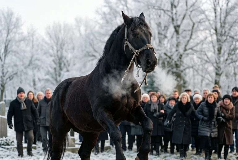 The Horse Broke Free at His Owner’s Funeral and Stomped the Casket—Then a Cry Came Through the Splintered Lid