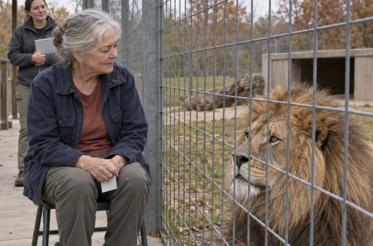 The Old Lion Came Straight to His Retired Keeper—Then Her Successor Asked About the Nights She’d Never Put in His Records