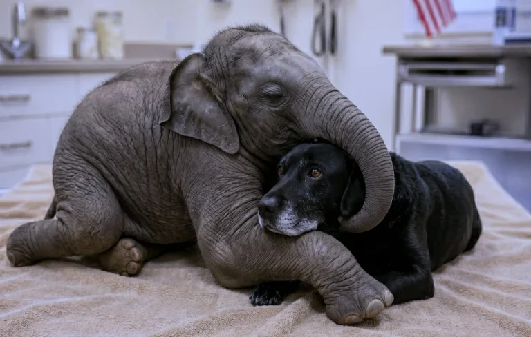 A Blind Baby Elephant Wouldn't Eat! Then a Shelter Dog Reached Out a Paw...