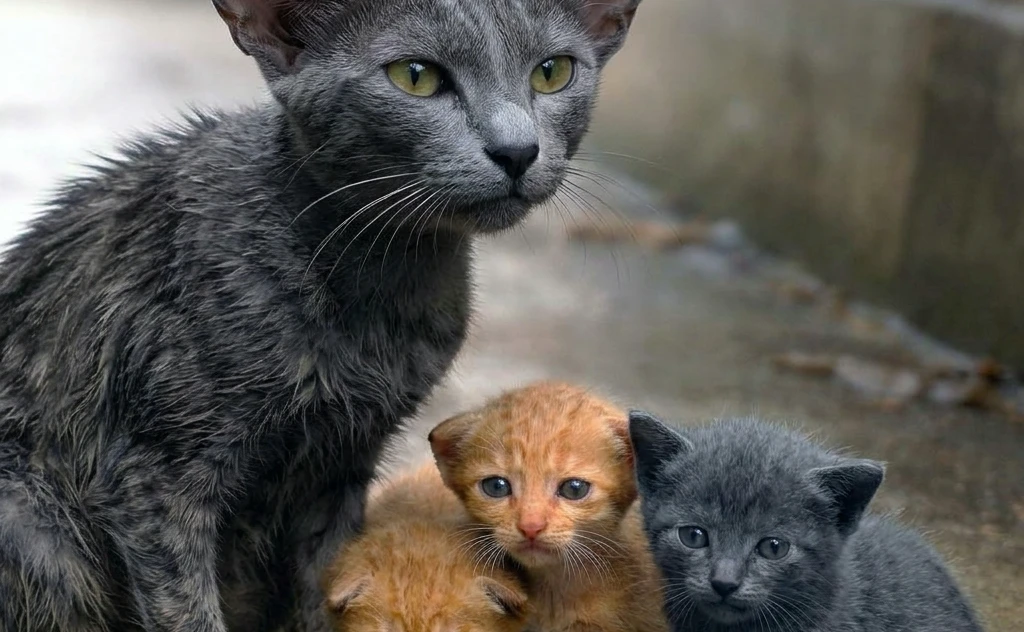 People Turned Away From a Mother Cat’s Unusual Face! The Woman Who Stopped Had No Place to Take Her—or Her Three Kittens...